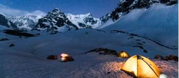 Nightfall over camp on an exploratory trek in Nepal | Lachlan Gardiner
